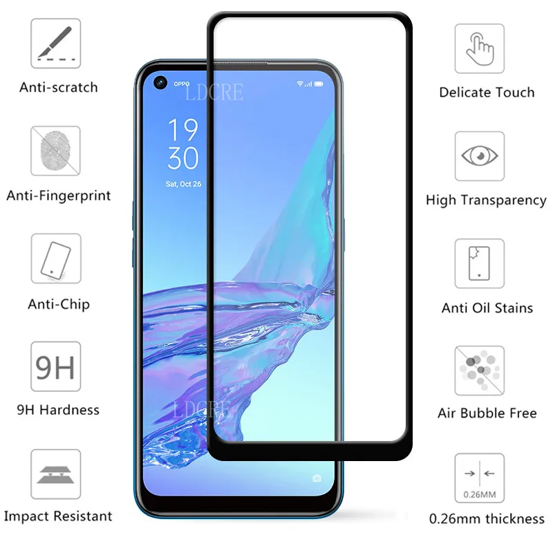 Full Cover Tempered Glass For OPPO A53 Screen Protector For OPPO A53 Camera Glass For OPPO A91 A52 A72 A92 Reno 4Z 5G A53 Glass