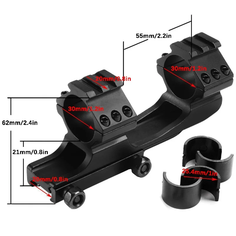 Ohhunt-Scope Mount Rings, High Profile Integral,Flashlight Tube Clamp,25.4mm, 30mm, 20mm,62mm, 1 \