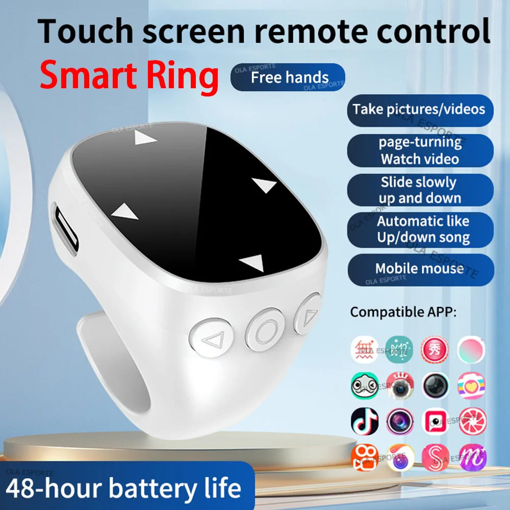 

Remote Control Suitable for IOS Bluetooth Page Turning Ring Camera Remote Control Function Compatible Smart Fingertip Rings 2025