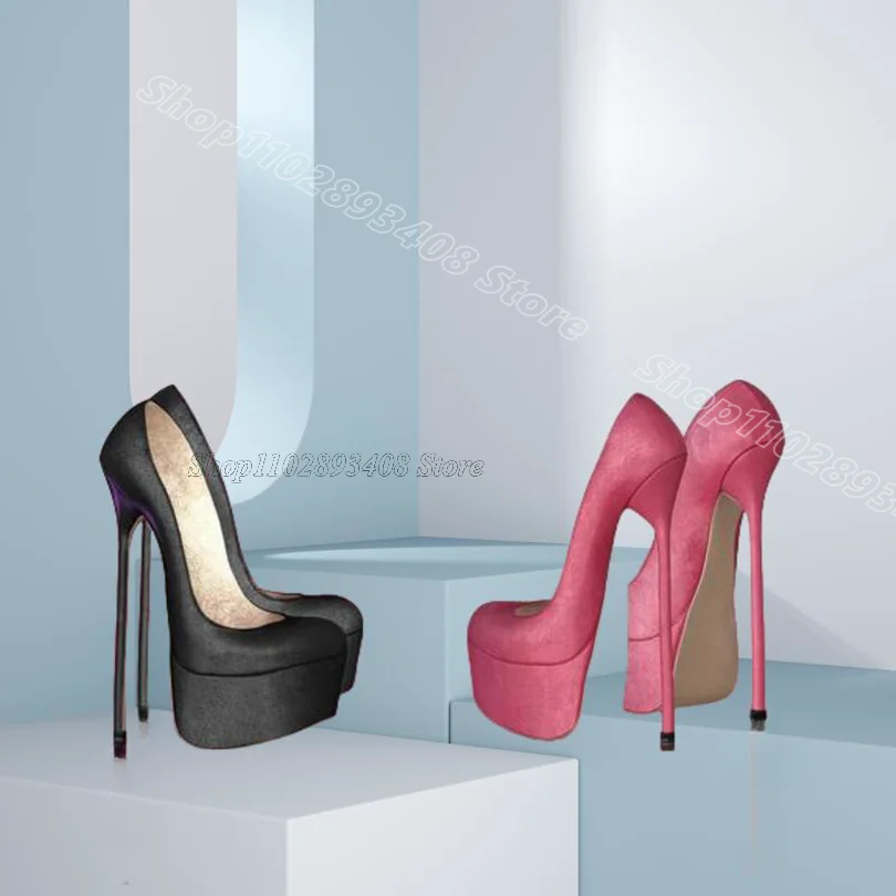 

Black Matte Leather Slip on Pumps Platform Stylish British Style Spring for Women Casual Party Shoes 2025 Zapatos Para Mujere