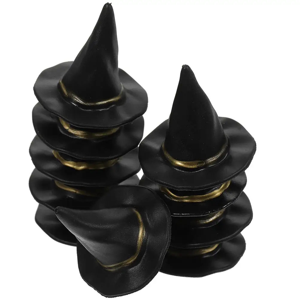 

48 Pcs Witch Hat Miniature Plastic Craft Supplies for Halloween Decorations Tiny Witch Hats Party DIY Accessories