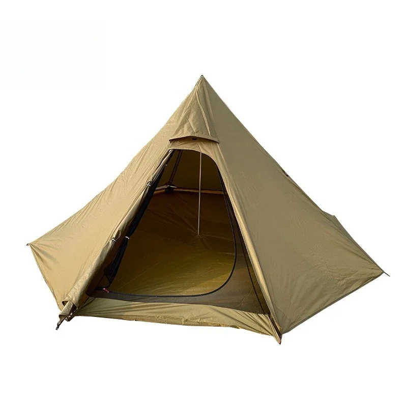 

Outdoor double outdoor camping, wind-resistant and mosquito-proof single door, double tent pyramid inside and outside,