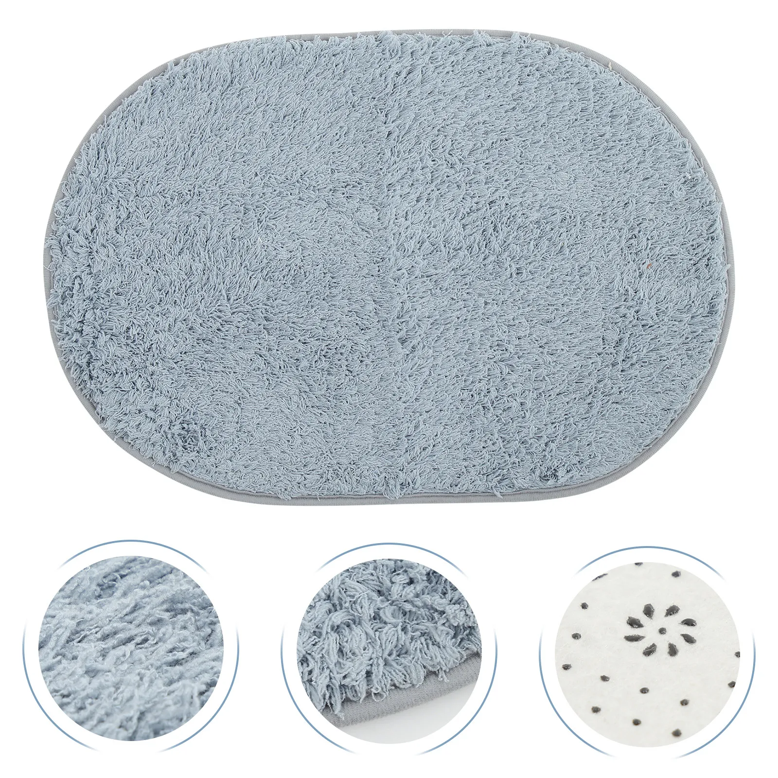 Absorbent Entryway Mat Oval Non-Slip Household Floor Mat Wear-Resistant Decorative Ground Rug for Bedroom Kitchen Bathroom