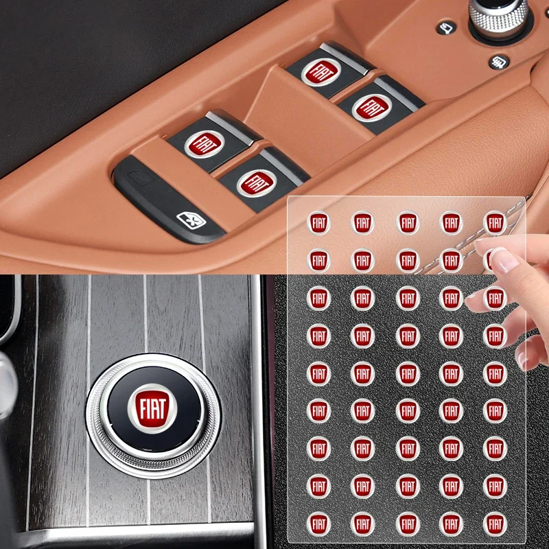 1/2/5/10PCS Car Badges Auto Interior Decor Logo Stickers for Fiat Punto Abarth 500 Stilo Ducato Palio Bravo Doblo Accessories