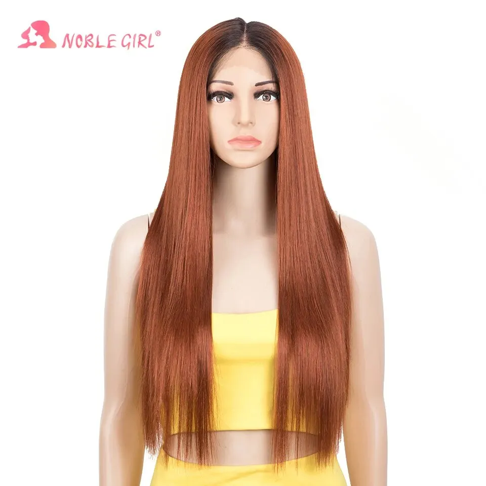 Synthetic Lace Front Wig 28Inch Long Straight Lace Wig Red Wig Women\'s Wig Wig For Black Women Straight Lace Front Wigs