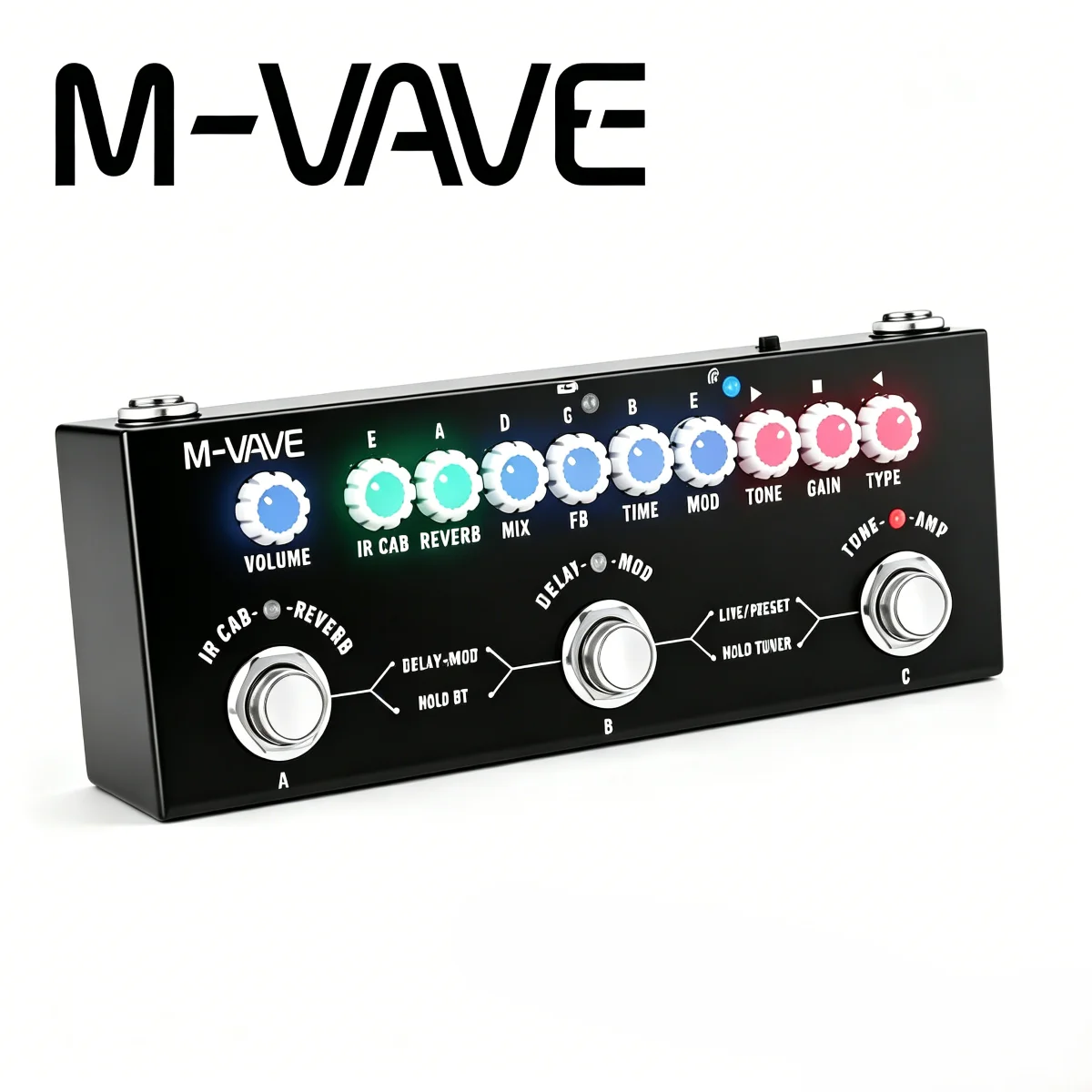 M-VAVE Cube Baby Multi Effects Guitar Pedal, IR Loading 9 AMP Models Delay Chorus Phaser Reverb, Support Recording Bluetooth