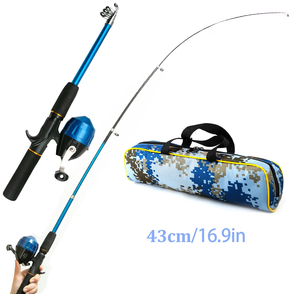 Imagem -03 - Premium Fishing Rod Combo para Iniciantes e Crianças Acessórios de Pesca Conjunto Completo Vara Ultra Light Jogos de Pesca Infantil