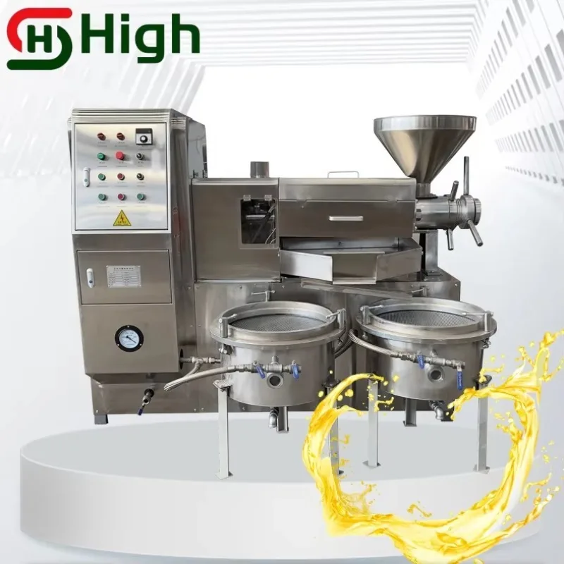 2026 Commercial Oil Press with Temperature Control System for Sesame Soybean Walnut Flaxseed Pressing Filtering Integrated Machi