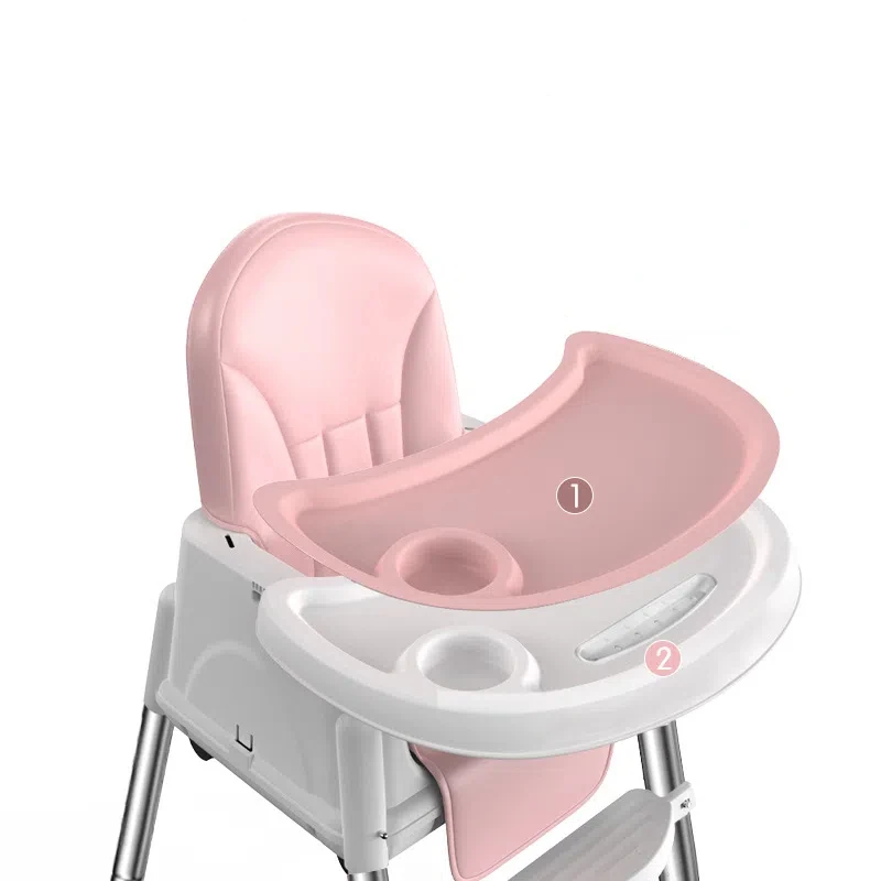 كرسي مرتفع للأطفال 3 في 1 قابل للطي ومحمول - كرسي طعام للأطفال الرضع قابل للتعديل مع صينية قابلة للإزالة