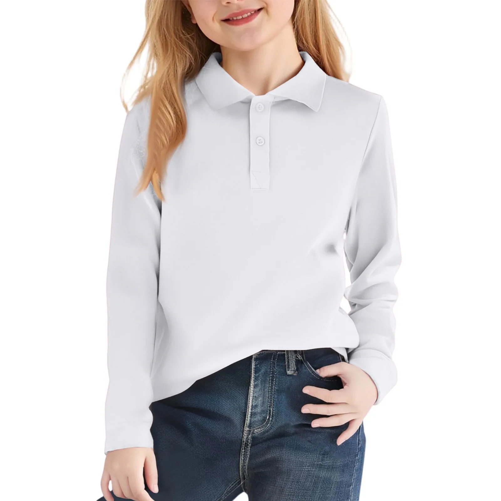 

Children's Long Sleeve Polo Shirt Spring Autumn School Uniform Shirts for Boys Quick-drying Lapel Casual shirt for Students