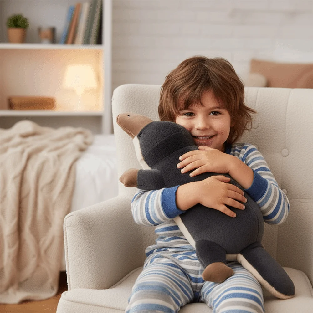 Cute Design Super Soft Platypus High Quality Grey Color Platypus Realistic Design Fluffy Texture Stuffed Animal