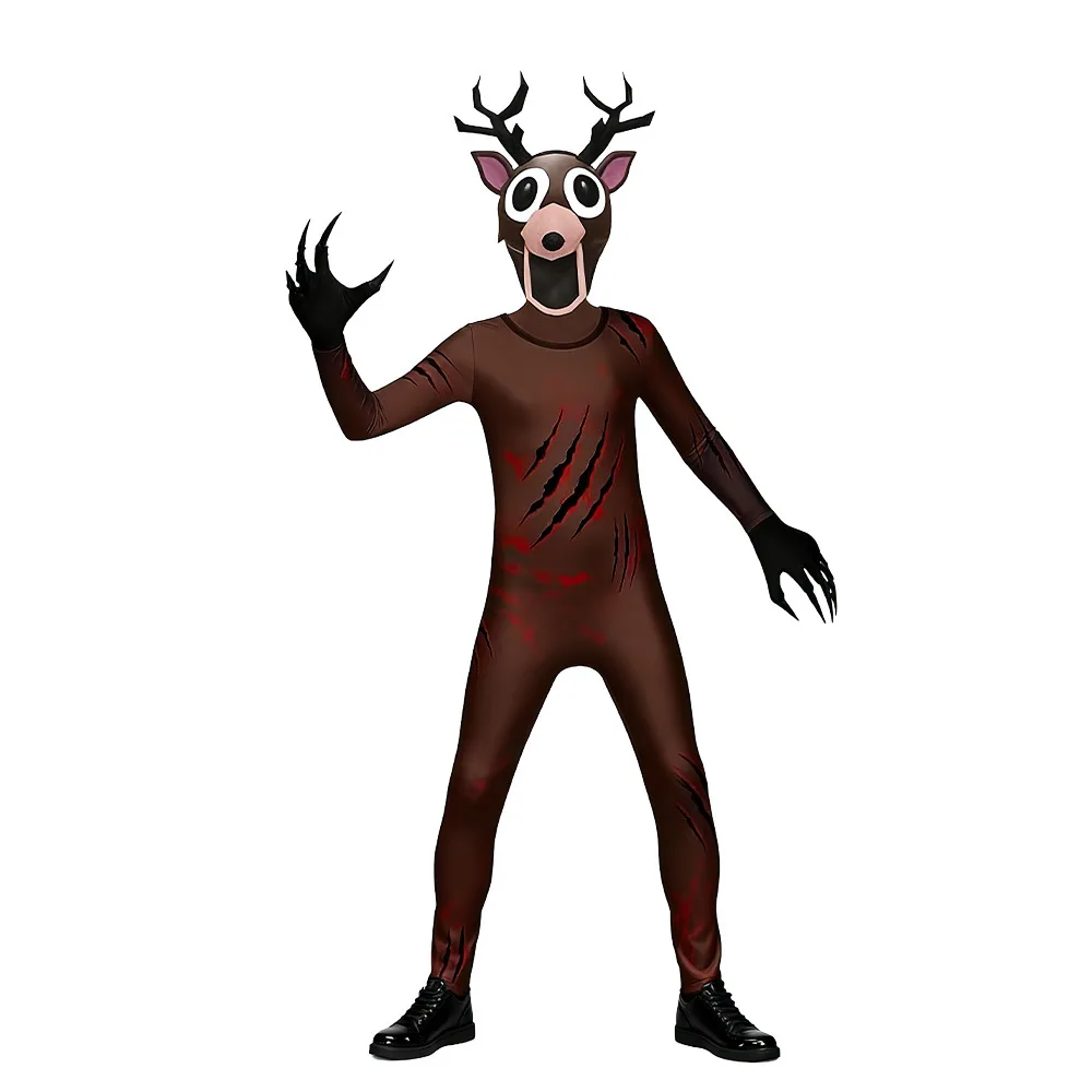 

Christmas Forest Deer Costume Set - Goat Monster Little Bambi Deer Horror Game Theme Party Outfit for Adults And Kids