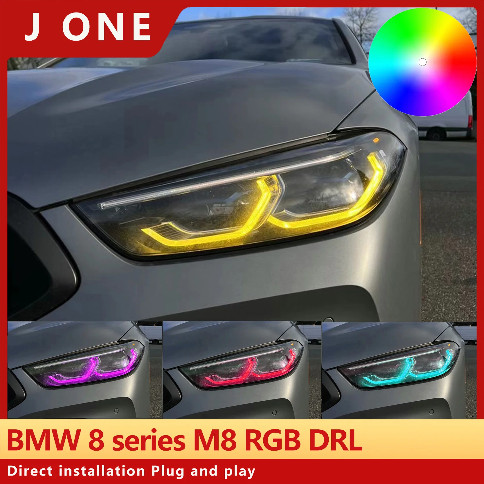 

J ONE for BMW 8 Series G14 G15 F91 F93 Multicolor RGB M8 G16 CSL LED Board Daytime Running Lights Module Control by phone drl