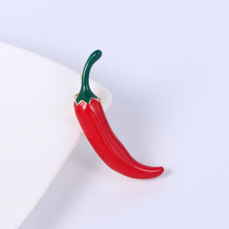 Enamel Capsicum Chili Brooch Pin Cute Vegetable Pepper Pins Women Men Scarf Sweater Coat Brooches Jewelry