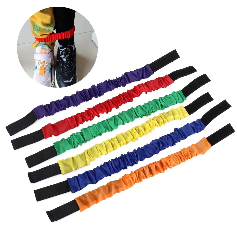 2 Person 3 Foot Group Game Elastic Puttee Multi Person Parent-child Game Sports Game Pros Solid Color Elastic Strap Feet Binding