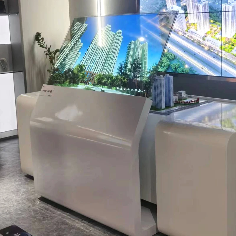 Schermo pubblicitario trasparente bifacciale per segnaletica digitale con display espositivo Oled super sottile da 55 pollici