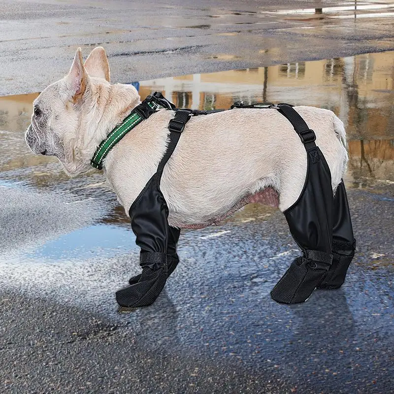 Dog Shoes Waterproof Adjustable Dog Boots Pet Breathable Shoes For Outdoor Walking Soft French Bulldog Shoes Pets Paws Protector