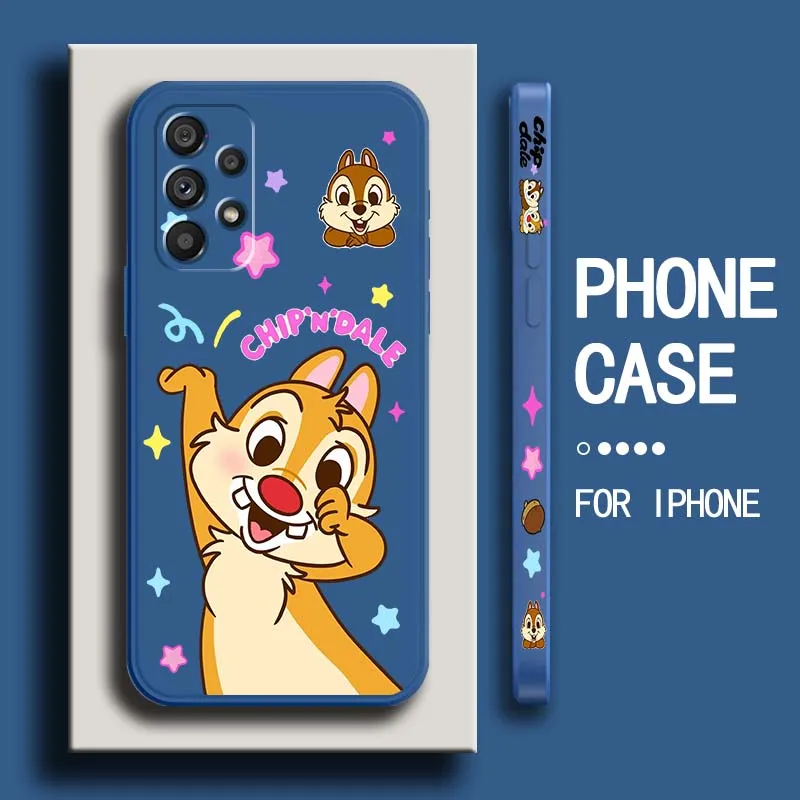 

Disney Chip Dale Cute Phone Case For Samsung Note 20 Ultra A04 A05 A13 A15 A14 A12 A22 A23 A25 A42 5G Liquid Left Rope