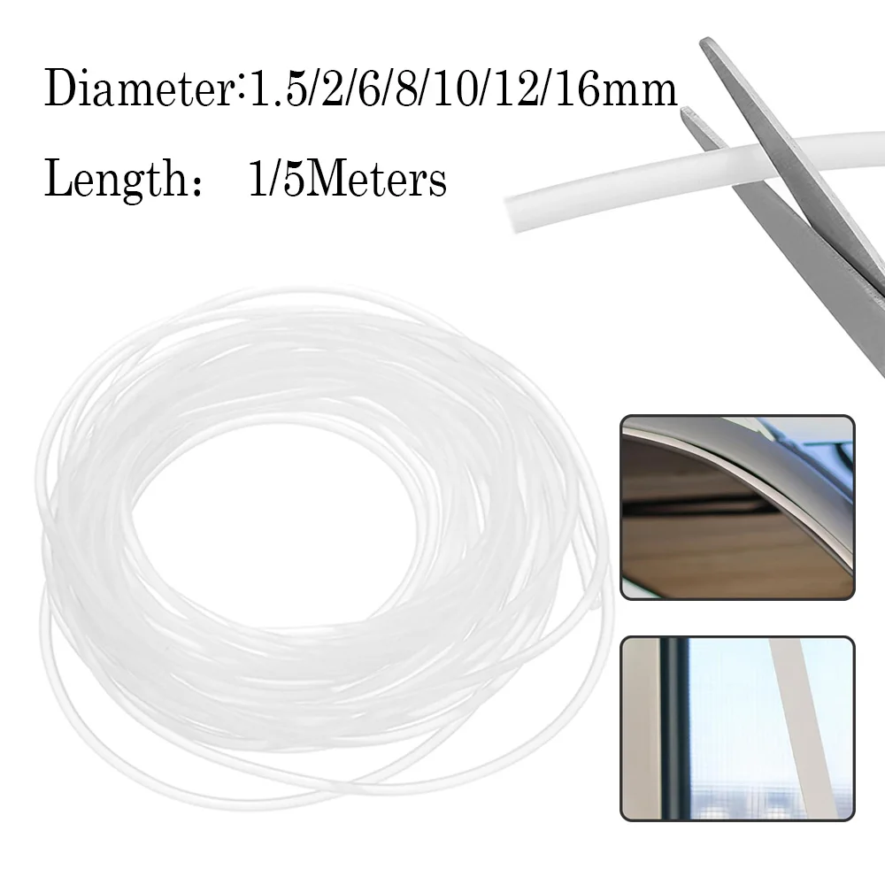 1-5 متر الصلبات سيليكون الحبل ضياء 1.5mm2mm3mm6mm8mm 10 مللي متر 12 مللي متر 16 مللي متر الأبيض المطاط تقليم شرائط عزل O خواتم ارتفاع درجة الحرارة مقاوم للماء