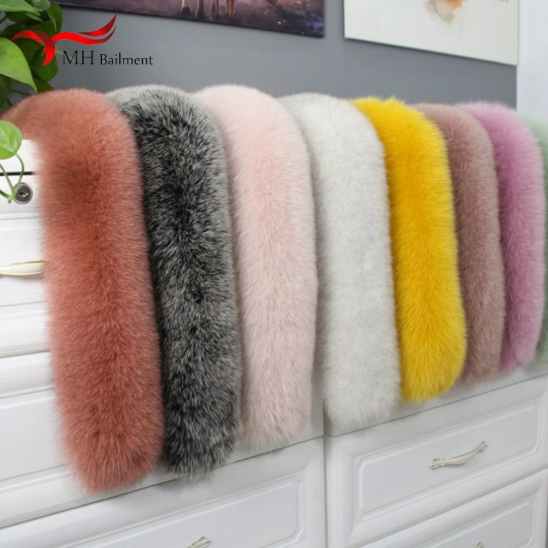 Winter Warm Scarf For Women Real Fox Fur Collar Fluffy Neck Soft Warm Scarives Luxury Warm Natural Raccoon Shawl Detachable