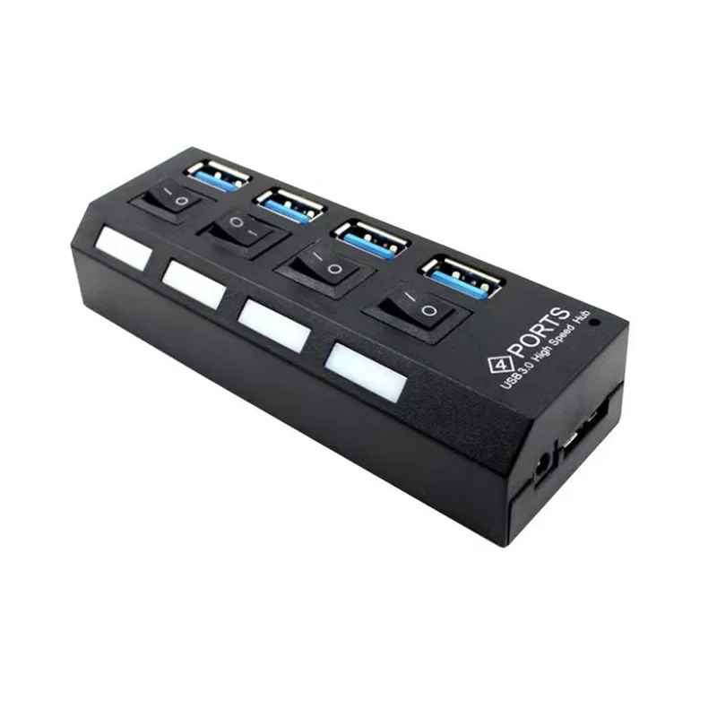 Adaptador de corriente USB 3,0, 4 puertos, Multi USB Splitter Hub 3.0USB Hub, 50CM, Cable Hub, estación de acoplamiento, enchufe estadounidense