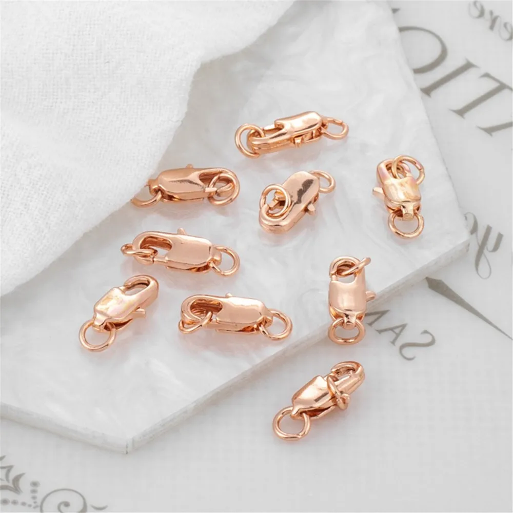 

Rose Gold Wrapped Gold Bead, Lobster Buckle, Fish Tail, Spring Buckle, Bracelet, Necklace Connection Buckle DIY Accessory 5*10mm