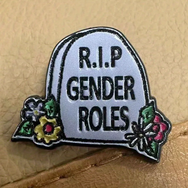 "R.I.P أدوار الجنس" شواهد القبور زهرة الموت بروش فريد غير منتظم الشكل مثالي حقائب الظهر معاطف الجينز