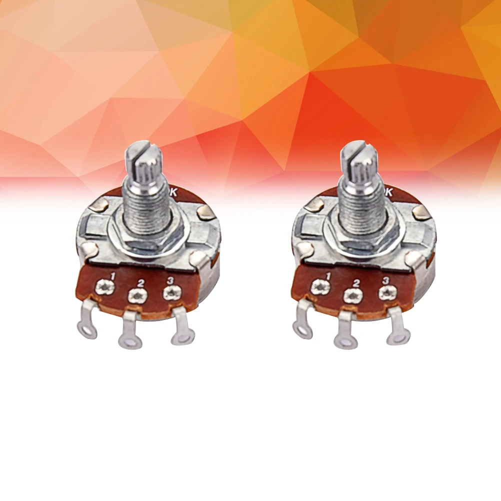 

2 Pcs 250k Full Size Guitar Potentiometer Long Knurled Split Shaft Audio Taper Low Friction Perfect For Replacement
