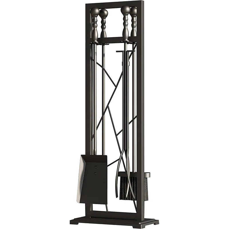 */*Fireplace Tool Burning Bracket Storage Rack Finishing And Placing Vertical Wood Furnace Tool Bracket Wrought Iron Handle
