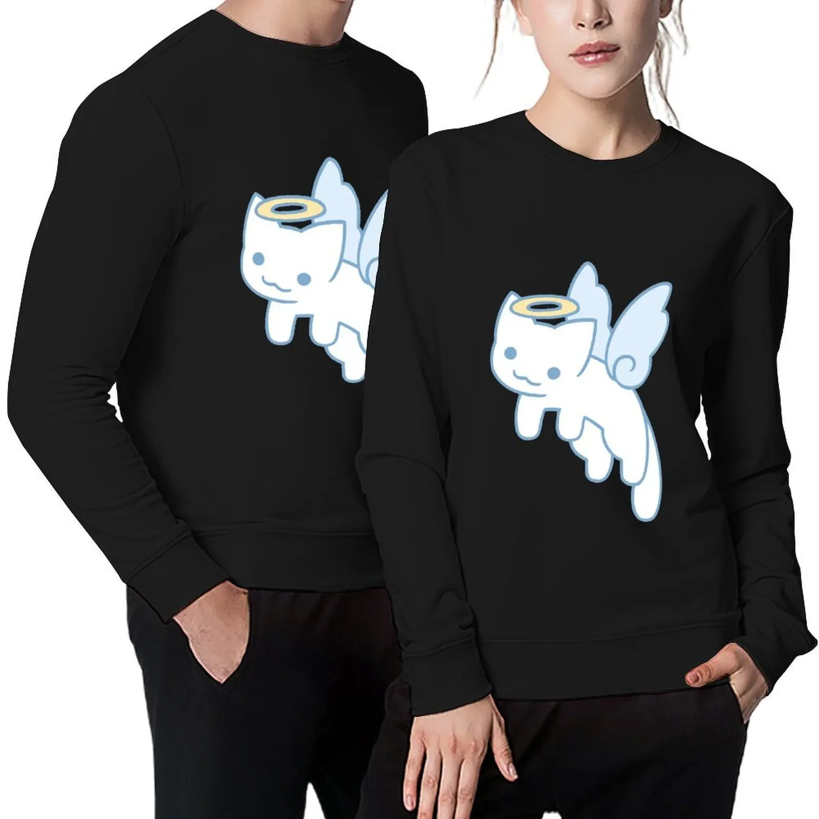 

Cat Angel Pullover men's clothes men's winter sweater men's coat anime clothing oversize sweatshirt