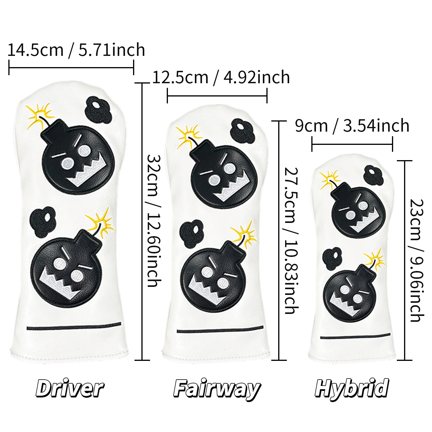 Devil Golf Club Cover Head Cover Protective Cover 135 Fairway Wooden Chicken Leg Stick Cover Pusher Cover image 6
