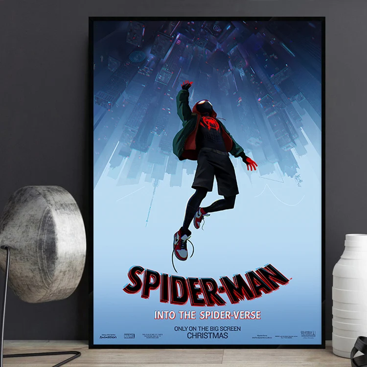 مينيسو الرجل العنكبوت: الكون المتوازي ملصق الفيلم الديكور غرفة قماش اللوحة