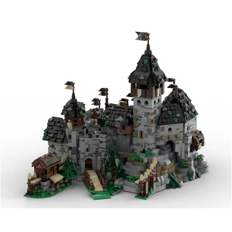 ตัวต่อ MOC ชุด Street View ซีรีส์ ปราสาทยุคกลางขนาดเล็ก ประตูบ้าน ชุดต่อขยาย DIY ของเล่นตัวต่อแบบประกอบเอง ของขวัญคริสต์มาส 944 ชิ้น