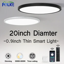 Luz Ultra delgada de techo LED, lámpara de techo redonda moderna, lámpara inteligente para el hogar, sala de estar, dormitorio, Panel de iluminación montado en superficie