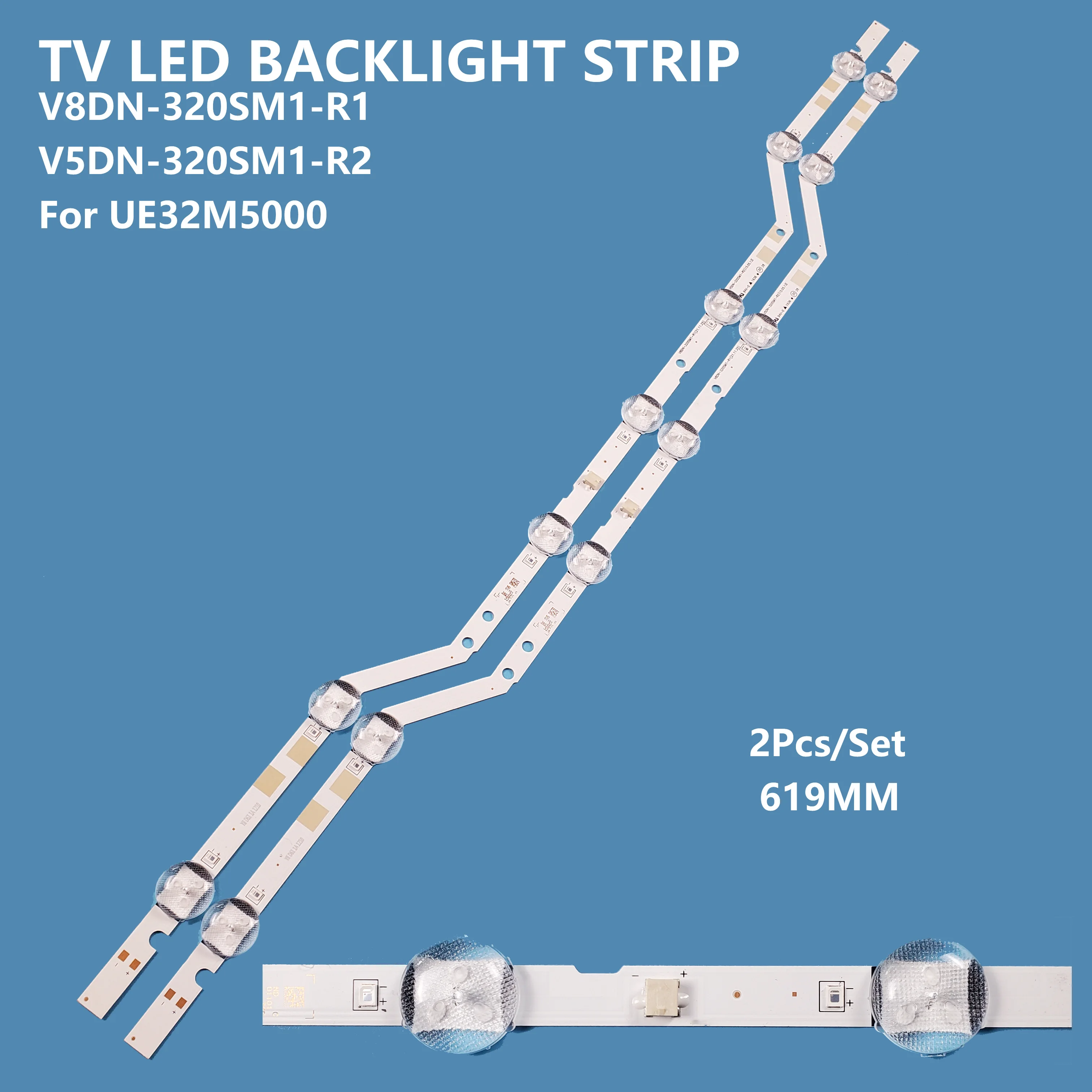 2pcs TV LED Backlight Strip V8DN-320SM1-R1 V5DN-320SM1-R2 For UE32M5000 LED Strip For TV Backlight to repair