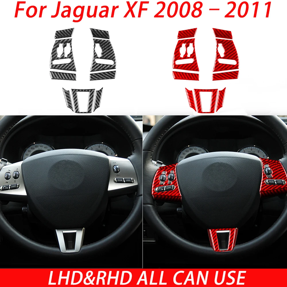 For Jaguar XF 2008 2009 2010 2011 Carbon Fiber  Steering Wheel Kit  Car Interiors Trims Accessories Decorations Stickers - view 4