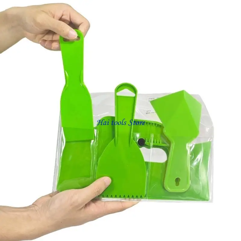 X37E Multiple Size Plastic Putty Scraper Set For Home Improvement Efficient Spackling