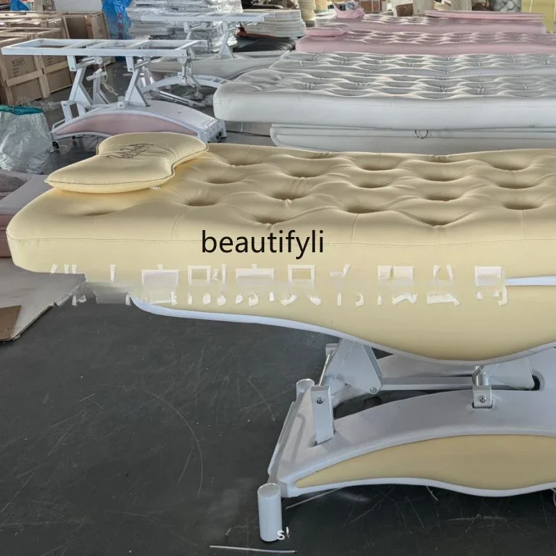 Electric beauty bed massage push back bone relaxation comfortable bed with face hole lying on multi-gear adjustment