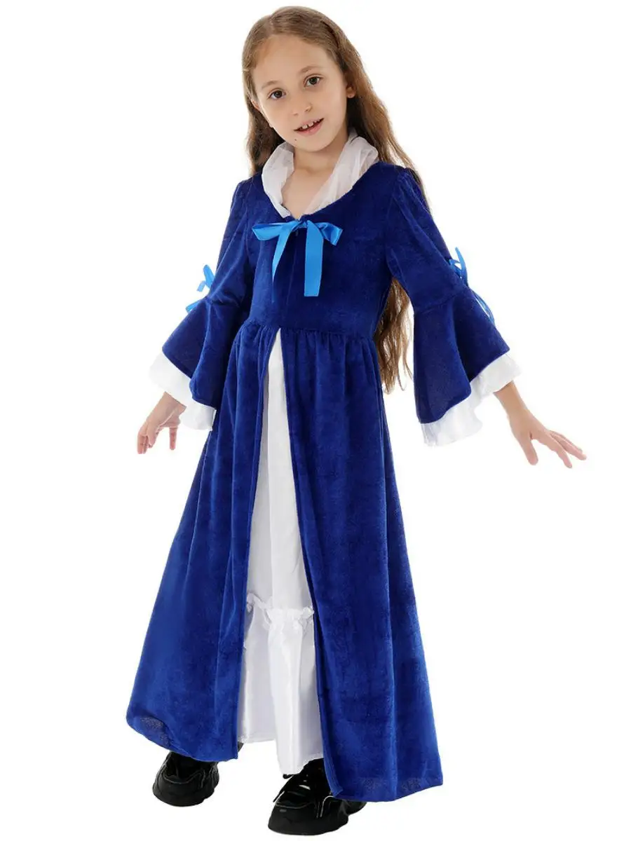 Medievale loween rinascimentale per bambini vintage lungo Dr New Sle Festival Par Performance Artistico etnico Dr. da donna