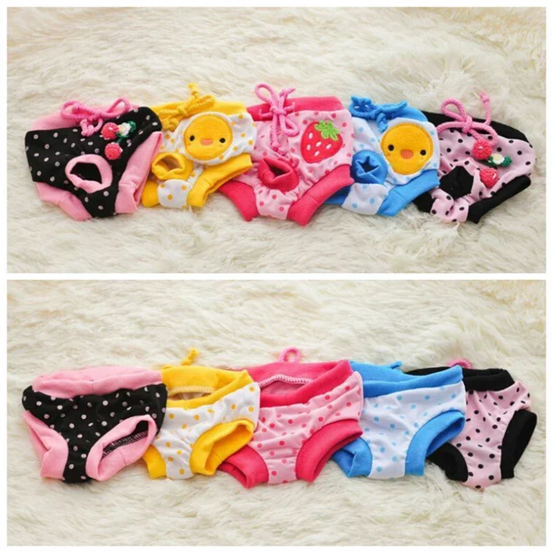 1PC Pet Dog Shorts Sanitary Physiological Pants Cute Fruit Print Diaper Dog Shorts Washable Female Dog Panties Underwear Briefs