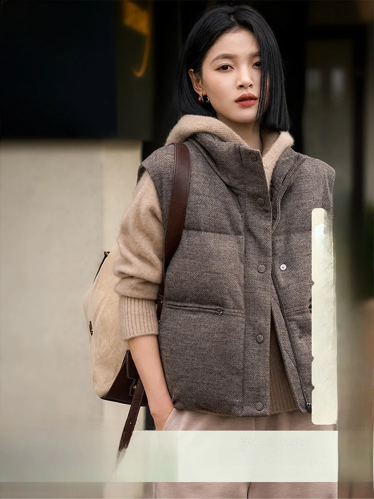 

Женский дышащий пуховый жилет Xhange: легкий, теплый, уютный, с воротником-стойкой, из шерсти, для повседневной носки