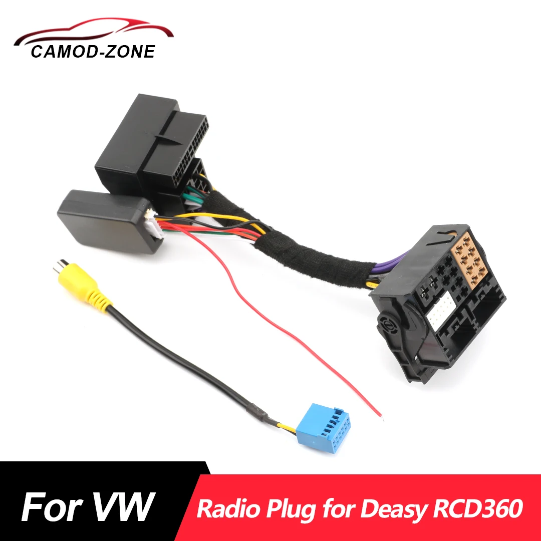 Radio Plug with CANBUS with RVC Adapter for MIB Deasy RCD360 Headunit for VW Before 2010 Years Passat Golf JETTA Plug and Play