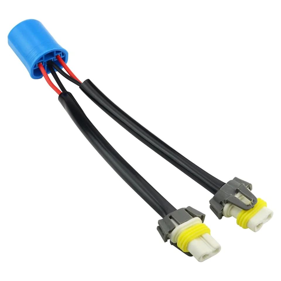 9007 Male to 9005 9006 Female Socket Adapter Connector 1 to 2 Splitter Extension Wiring Harness for Headlight Fog Light Retrofit