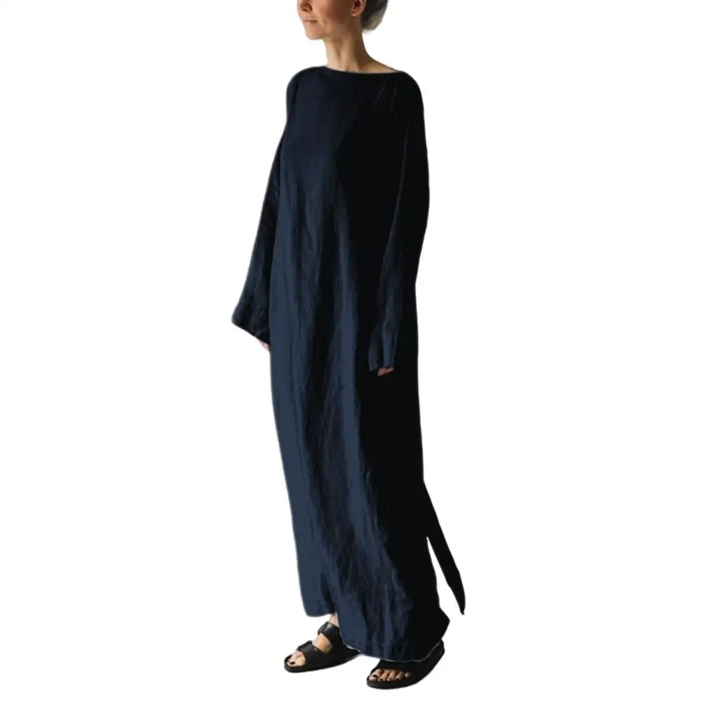 Robe Maxi Élégante à Lacets pour Femme, Tenue de raq Obligante, Conception à la Taille pour Femmes, Document Solide, Robe Fine à Manches sulf