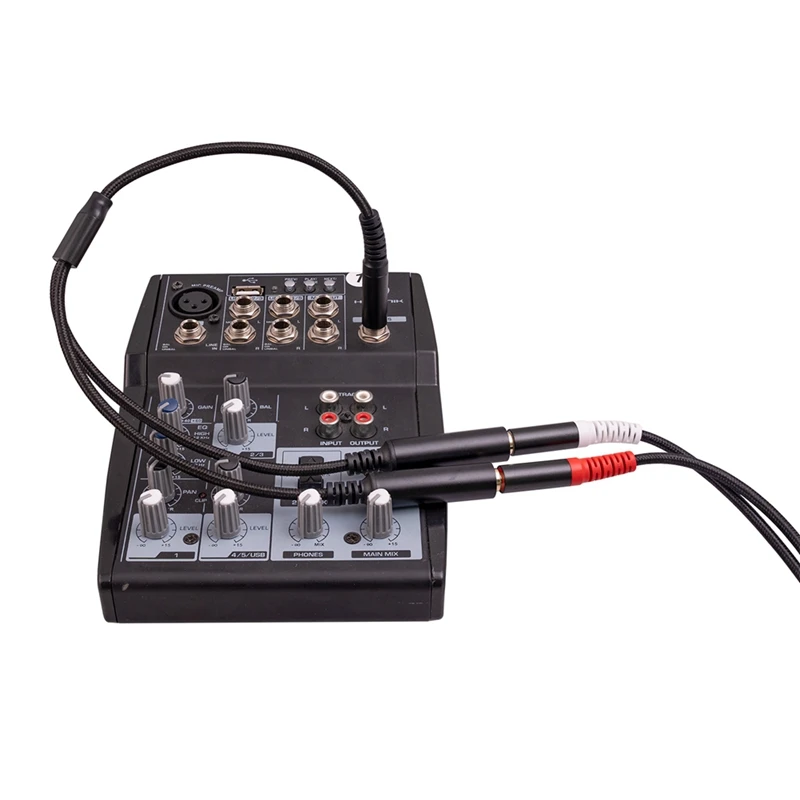 Cable adaptador de audio hembra de 6,35 mm macho a 2 6,35 mm enchufe de 1/4 6,35 mm a cable de audio estéreo divisor Y dual de 6,35 mm-PZZW