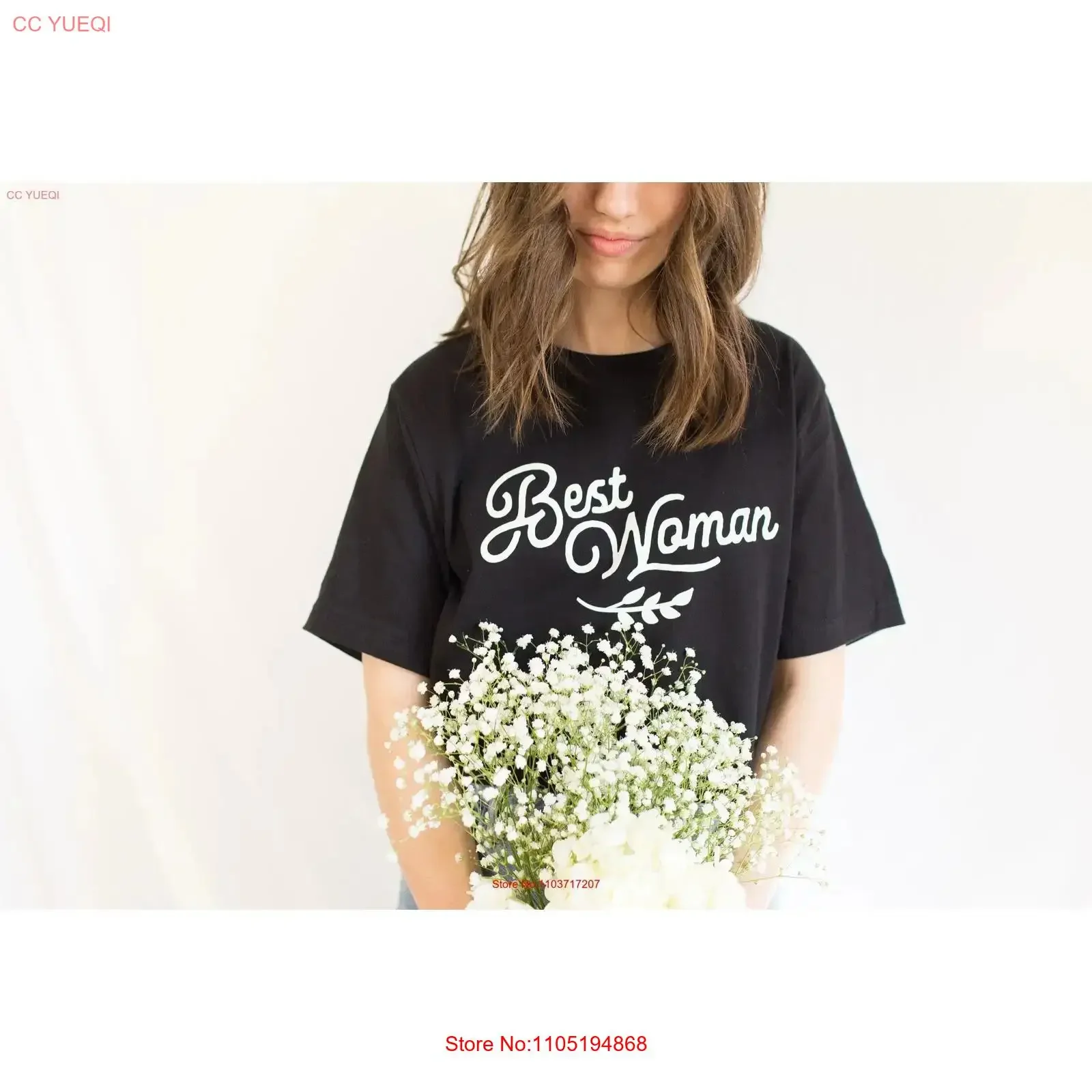 Classic Best Woman T Shirt Wedding Party for Friend of the Groom Modern Style vintage Washed graphic Slightly