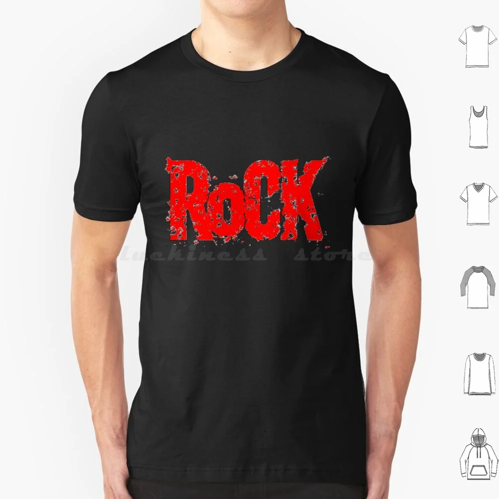 Rock Red T Shirt 6xl Cotton Cool Tee N Roll Chemisette Undershirt Singlet Rocker Stone Flint Reef Skerry N Roll Drawing N Roll