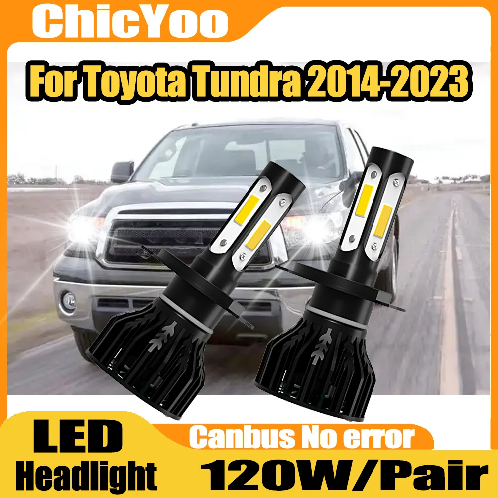 

2PCS Canbus No error 20000LM H4 LED Headlight High Low Beam Car Lights 120W Turbo Auto Lamps 6000K For Toyota Tundra 2014-2023