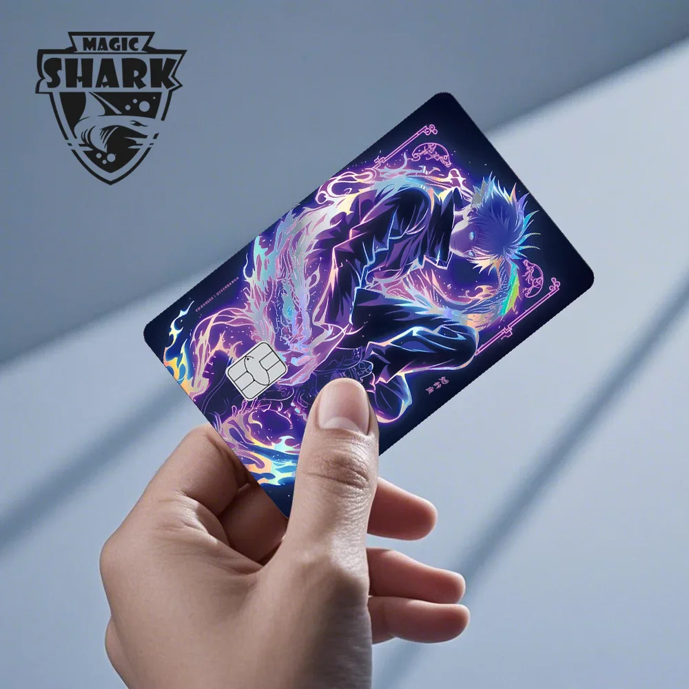 Magic Shark Cool J-Jujutsu K-Kaisen Anime Laser Holographic Itadori Yuji Gojo Satoru Credit Debit Bank Card Sticker Film Skin – Detail 23