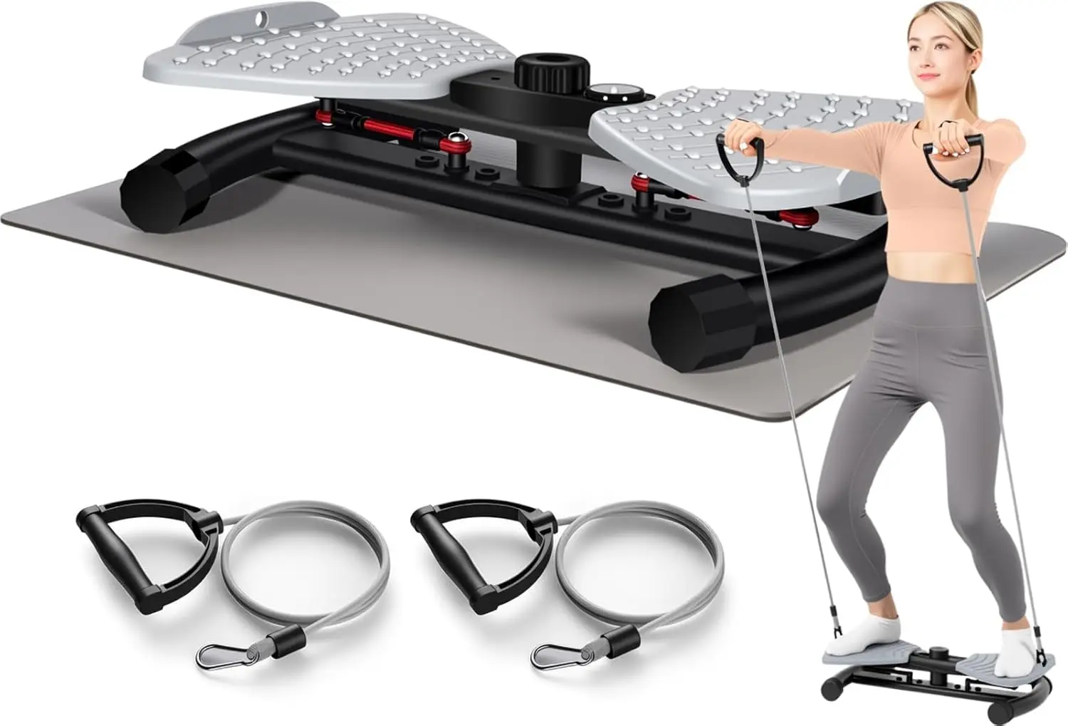 Waist Twisting Machine with LED Digital Monitor & Bonus Yoga Mat – Ultra-Quiet 20 dB Ab Twister Board, Non-Slip, Heavy-Duty 330
